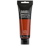 Liquitex 8870028 Basics - Peinture acrylique, peinture artistique monopigmentée, résistante à la lumière, qualité archive, finition satinée, tube de 118 ml - Rouge oxyde