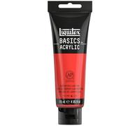 Liquitex 8870034 Basics - Peinture acrylique, peinture artistique monopigmentée, résistante à la lumière, qualité archive, finition satinée, tube de 118 ml - Rouge De Cadmium Clair Imitation