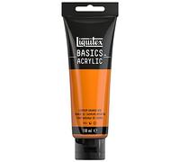 Liquitex 8870037 Basics - Peinture acrylique, peinture artistique monopigmentée, résistante à la lumière, qualité archive, finition satinée, tube de 118 ml - Orange De Cadmium Imitation