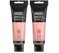 Liquitex 8870046 Basics - Peinture acrylique, peinture artistique monopigmentée, résistante à la lumière, qualité archive, finition satinée, tube de 118 ml - Rose Portrait Clair (Lot de 2)
