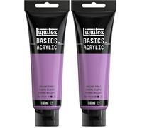 Liquitex 8870053 Basics - Peinture acrylique, peinture artistique monopigmentée, résistante à la lumière, qualité archive, finition satinée, tube de 118 ml - Pourpre Brillant (Lot de 2)