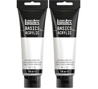 Liquitex 8870059 Basics - Peinture acrylique, peinture artistique monopigmentée, résistante à la lumière, qualité archive, finition satinée, tube de 118 ml - Blanc Transparent Pour Melanges (Lot de 2)