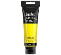 Liquitex 8870062 Basics - Peinture acrylique, peinture artistique monopigmentée, résistante à la lumière, qualité archive, finition satinée, tube de 118 ml - Jaune Transparent