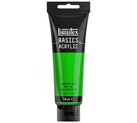 Liquitex 8870069 Basics - Peinture acrylique, peinture artistique monopigmentée, résistante à la lumière, qualité archive, finition satinée, tube de 118 ml - Vert Fluorescent