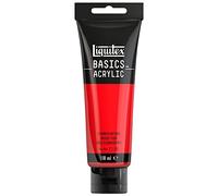 Liquitex 8870072 Basics - Peinture acrylique, peinture artistique monopigmentée, résistante à la lumière, qualité archive, finition satinée, tube de 118 ml - Rouge Fluorescent