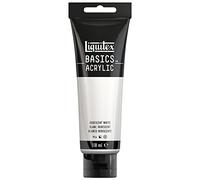 Liquitex 8870075 Basics - Peinture acrylique, peinture artistique monopigmentée, résistante à la lumière, qualité archive, finition satinée, tube de 118 ml - Blanc Iridescent