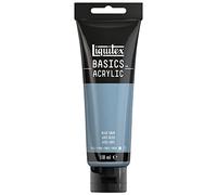 Liquitex 8870081 Basics - Peinture acrylique, peinture artistique monopigmentée, résistante à la lumière, qualité archive, finition satinée, tube de 118 ml - Gris Bleu