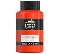 Liquitex 8870318 Basics - peinture acrylique, peinture artistique monopigmentée, résistante à la lumière, qualité archive, finition satinée, pot de 400 ml - Rouge De Cadmium Clair Imitation