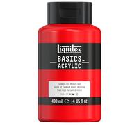 Liquitex Basics – Peinture acrylique Rouge cadmium moyen (151) – Satinée, 400 ml
