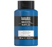 Liquitex 8870326 Basics - peinture acrylique, peinture artistique monopigmentée, résistante à la lumière, qualité archive, finition satinée, pot de 400 ml - Bleu De Céruleum Imitation