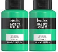 Liquitex 8870329 Basics - peinture acrylique, peinture artistique monopigmentée, résistante à la lumière, qualité archive, finition satinée, pot de 400 ml - Vert D'Eau Eclatant (Lot de 2)