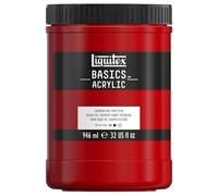 Liquitex 8870366 Basics - peinture acrylique, peinture artistique monopigmentée, résistante à la lumière, qualité archive, finition satinée, Rouge Cadmium Foncé Imitation, Pot 946ml