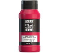 Liquitex 8870388 Basics Fluid - Peinture acrylique à consistance fluide, à séchage rapide, résistante à la lumière, imperméable, à base d'eau, Flacon de 118 ml, Rouge Cadmium Foncé Imitation