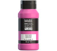 Liquitex 8870392 Basics Fluid - Peinture acrylique à consistance fluide, à séchage rapide, résistante à la lumière, imperméable, à base d'eau, Flacon de 118 ml, Magenta Moyen