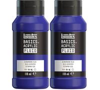 Liquitex 8870397 Basics Fluid - Peinture acrylique à consistance fluide, à séchage rapide, résistante à la lumière, imperméable, à base d'eau, Flacon de 118 ml, Bleu Outremer (Lot de 2)