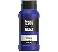 Liquitex 8870397 Basics Fluid - Peinture acrylique à consistance fluide, à séchage rapide, résistante à la lumière, imperméable, à base d'eau, Flacon de 118 ml, Bleu Outremer