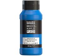 Liquitex 8870400 Basics Fluid - Peinture acrylique à consistance fluide, à séchage rapide, résistante à la lumière, imperméable, à base d'eau, Flacon de 118 ml, Bleu de Ceruleum Imitation