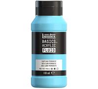 Liquitex 8870401 Basics Fluid - Peinture acrylique à consistance fluide, à séchage rapide, résistante à la lumière, imperméable, à base d'eau, Flacon de 118 ml, Bleu Clair Permanent