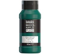 Liquitex 8870404 Basics Fluid - Peinture acrylique à consistance fluide, à séchage rapide, résistante à la lumière, imperméable, à base d'eau, Flacon de 118 ml, Vert Phtalocyanine