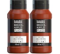 Liquitex 8870408 Basics Fluid - Peinture acrylique à consistance fluide, à séchage rapide, résistante à la lumière, imperméable, à base d'eau, Flacon de 118 ml, Terre de Sienne Brulée (Lot de 2)