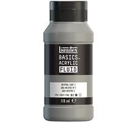 Liquitex 8870414 Basics Fluid - Peinture acrylique à consistance fluide, à séchage rapide, résistante à la lumière, imperméable, à base d'eau, Flacon de 118 ml, Gris Neutre