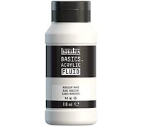 Liquitex 8870418 Basics Fluid - Peinture acrylique à consistance fluide, à séchage rapide, résistante à la lumière, imperméable, à base d'eau, Flacon de 118 ml, Blanc Iridescent