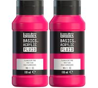 Liquitex 8870425 Basics Fluid - Peinture acrylique à consistance fluide, à séchage rapide, résistante à la lumière, imperméable, à base d'eau, Flacon de 118 ml, Rose Fluorescent (Lot de 2)