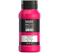 Liquitex 8870425 Basics Fluid - Peinture acrylique à consistance fluide, à séchage rapide, résistante à la lumière, imperméable, à base d'eau, Flacon de 118 ml, Rose Fluorescent