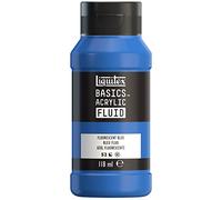 Liquitex 8870426 Basics Fluid - Peinture acrylique à consistance fluide, à séchage rapide, résistante à la lumière, imperméable, à base d'eau, Flacon de 118 ml, Bleu Fluorescent