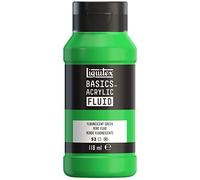 Liquitex 8870427 Basics Fluid - Peinture acrylique à consistance fluide, à séchage rapide, résistante à la lumière, imperméable, à base d'eau, Flacon de 118 ml, Vert Fluorescent