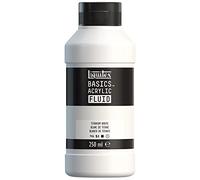 Liquitex 8870428 Basics Fluid - Peinture acrylique à consistance fluide, à séchage rapide, résistante à la lumière, imperméable, à base d'eau, Flacon de 250 ml, Blanc de Titane