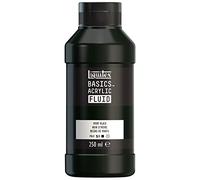 Liquitex 8870431 Basics Fluid - Peinture acrylique à consistance fluide, à séchage rapide, résistante à la lumière, imperméable, à base d'eau, Flacon de 250 ml, Noir D'Ivoire