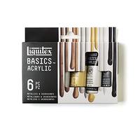Liquitex – Peinture acrylique – Basics Acrylic – Couleurs métalliques iridescentes – 6 tubes