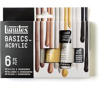 Liquitex Basics Acrylique Set de 6 tubes 118 ml Couleurs métalliques et irisdescentes