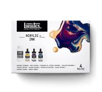 Liquitex Professional Encre acrylique Set 3 x 30 ml Couleurs profondes + médium de lissage 118 ml