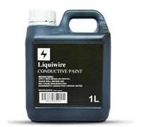 Liquiwire Peinture Conductrice 1L - Revêtement Carbone à l'Eau pour Blindage Guitare, Réparation PCB et Télécommandes - Noir Mat - Blindage EMI/RF