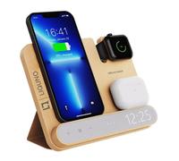 Liquno Nissi Green Line Bamboo 15W Chargeur à induction et horloge