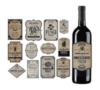 Liquor Bottle Labels Stickers - 12pcs Self-Adhesive Drink Decals | Wine Glass Cup Markers, Decorative Bar Accessories, Housewarming Party Supplies, Creative Wall Art Labels, durble Waterproof Tags