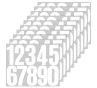 LIQWEI Lot de 10 feuilles d'autocollants numériques blancs, 8 cm - Numéros de maison adhésifs, de 0 à 9 - Autocollants en vinyle résistants à l'eau et aux intempéries pour boîtes aux lettres, numéros