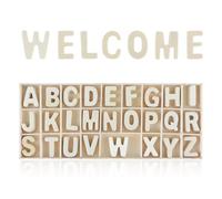 LIQWEI Lot de 130 lettres en bois pour loisirs créatifs, lettres pour décoration murale, lettres en carton non achevées, kits éducatifs d'orthographe en bois pour loisirs créatifs, décoration