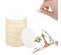 LIQWEI Lot de 50 grands pastilles adhésives rondes double face - 3 cm - Transparents - Double face - Lavables - Sans trace - Extra puissants - Pour murs, tapis, carreaux, voiture, cuisine