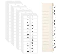 LIQWEI Lot de 650 onglets autocollants de l'alphabet de A à Z - Onglets blancs pour bloc-notes, manuels scolaires, dictionnaire et classement (blanc)
