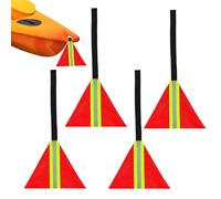 Liqzirtu Banderas Reflectantes Para Seguridad Kayak - Pack de 4 Rojas | Kit de Transporte Resistente Para Kayak, Camión, Canoas, Bicicleta, Remolque