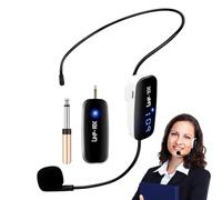 Liqzirtu Casque Microphone Radio - Microphone sans Fil, Système De | Mini Haut-Parleur 1/8 '', Amplificateur De Langue, De Tête De Tête pour Les Entraîneurs des