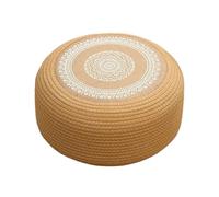 Liqzirtu Coussin décoratif matelassé fait à la main avec des motifs | Pouf en paille, coussin de sol, f tricoté, coussin de méditation, coussin décoratif pour la maison et l'extérieur