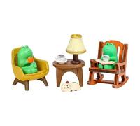 Liqzirtu Ensemble de chaises à bascule en forme de grenouille - Statue de bureau, statue de décoration de jardin | Jolie statue miniature de grenouille Miini, sculpture de grenouille portable et