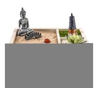 Liqzirtu Jardin Zen pour l'ensemble d'art de Sable de la méditation de Table | Set Décoratif pour Le Bureau, Le Studio, la Chambre Spirituelle, Le Style Japonais pour Konze Détendu