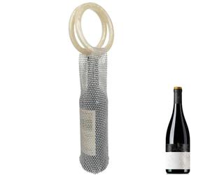 Liqzirtu Portable Wine Bag - Reusable Mesh Holder, Resin Handle Wine Carrier, Travel Friendly Wines Bag | Practical Accessory for Picnic Christmas Moving Exchange Daily Use Shipping Bottle Transport