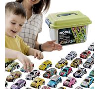 Liqzirtu Pull Back Autos - Mini Rennautos Boys, Ensemble De Voiture De Retour Ordonné | Jouets avec Un Sac De Transport, Boîte De Trésor 'Enseignant, Tire De Voiture pour Petits