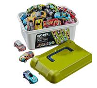 Liqzirtu Pull Back Autos - Mini Rennautos Boys, Ensemble De Voiture De Retour Ordonné | Jouets avec Un Sac De Transport, Boîte De Trésor 'Enseignant, Tire De Voiture pour Petits